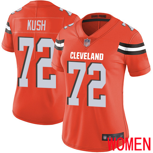 Cleveland Browns Eric Kush Women Orange Limited Jersey #72 NFL Football Alternate Vapor Untouchable
